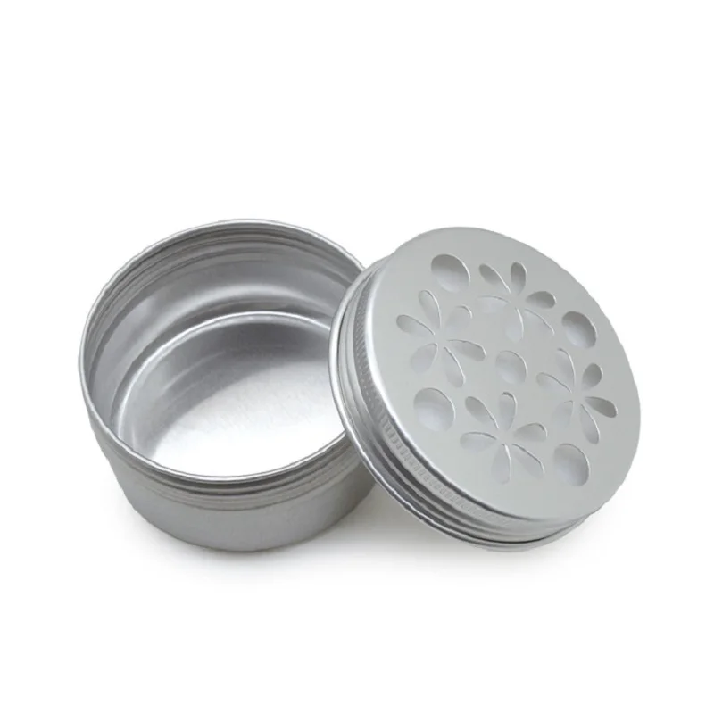 30pcs 80ml Aluminum Jar Round Hand Soap Tin Metal Packaging Box Air Freshener Aluminum Cosmetic Jar with Hollow Hole Cover