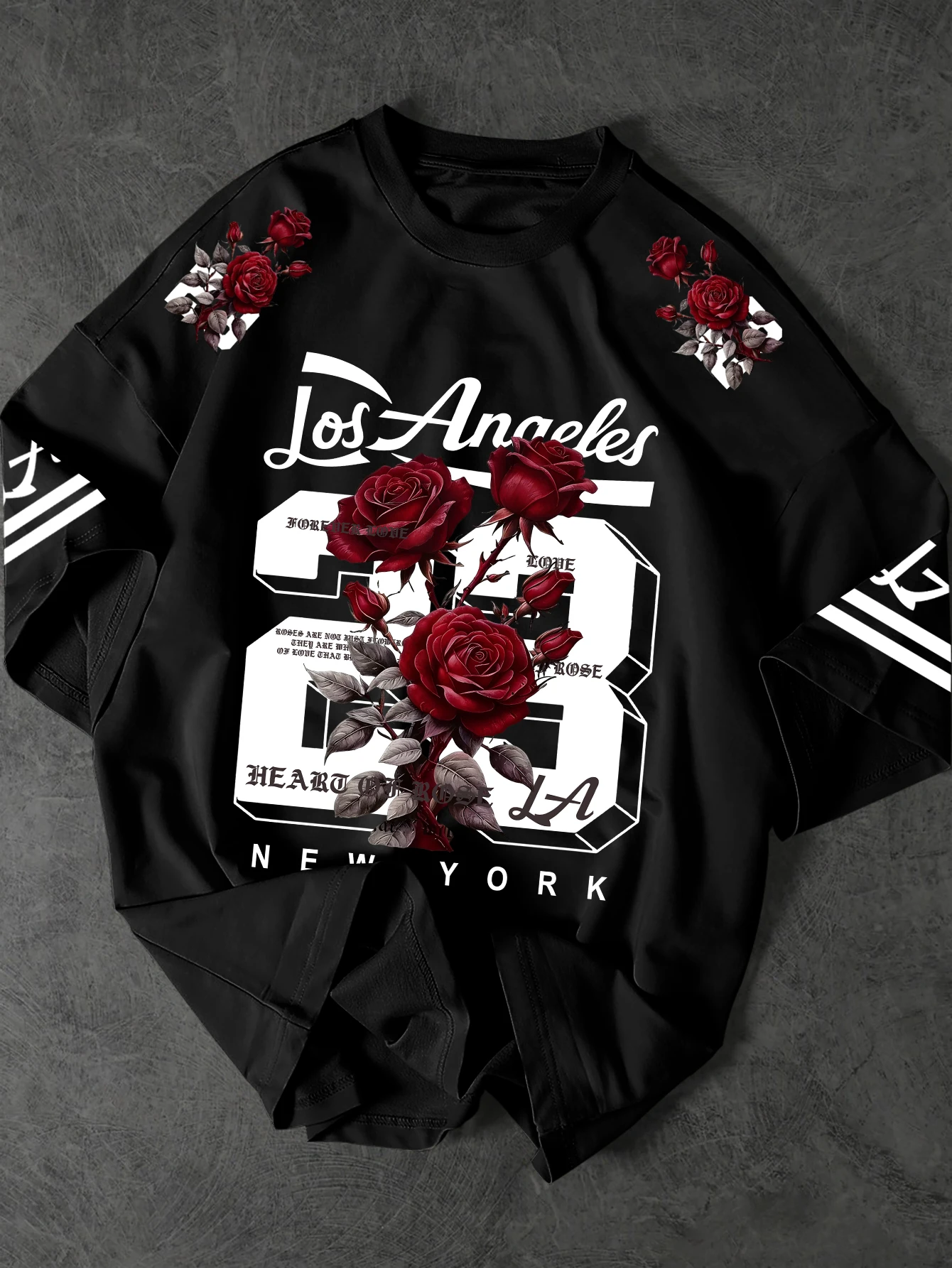 York Men'S Fashion - Camiseta Oversized Masculina Los Angeles Nova