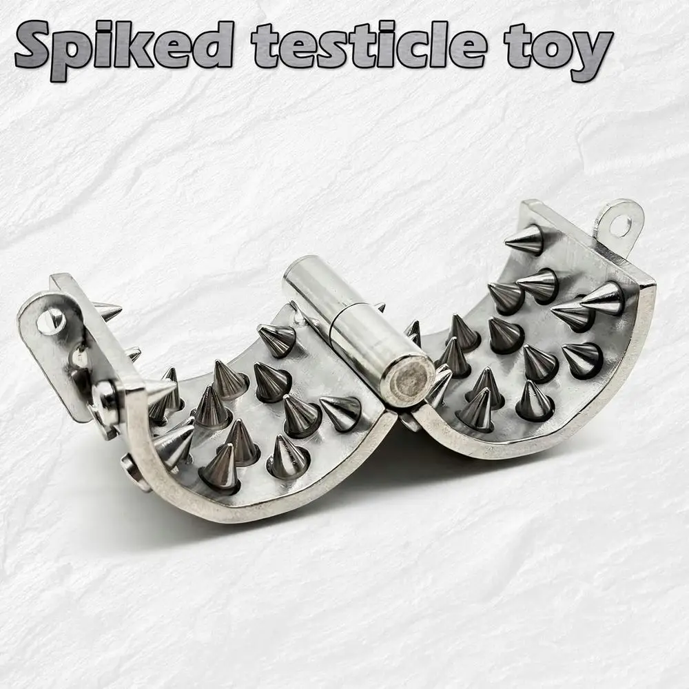 Urządzenie do krępowania penisa z kolcami, kruszarka jąder, CBT, rozciągacz jąder męskich, zabawki erotyczne CBT, obciążenie penisa, kruszarka jąder, stal nierdzewna S