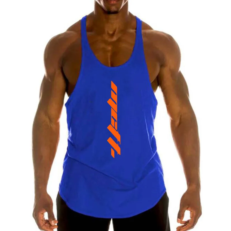 Men's Cotton Running Vests Y-Back Gym Stringer Tank Tops Bodybuilding Sleeveless Shirt Muscle Workout Athletic Fitness Singlets