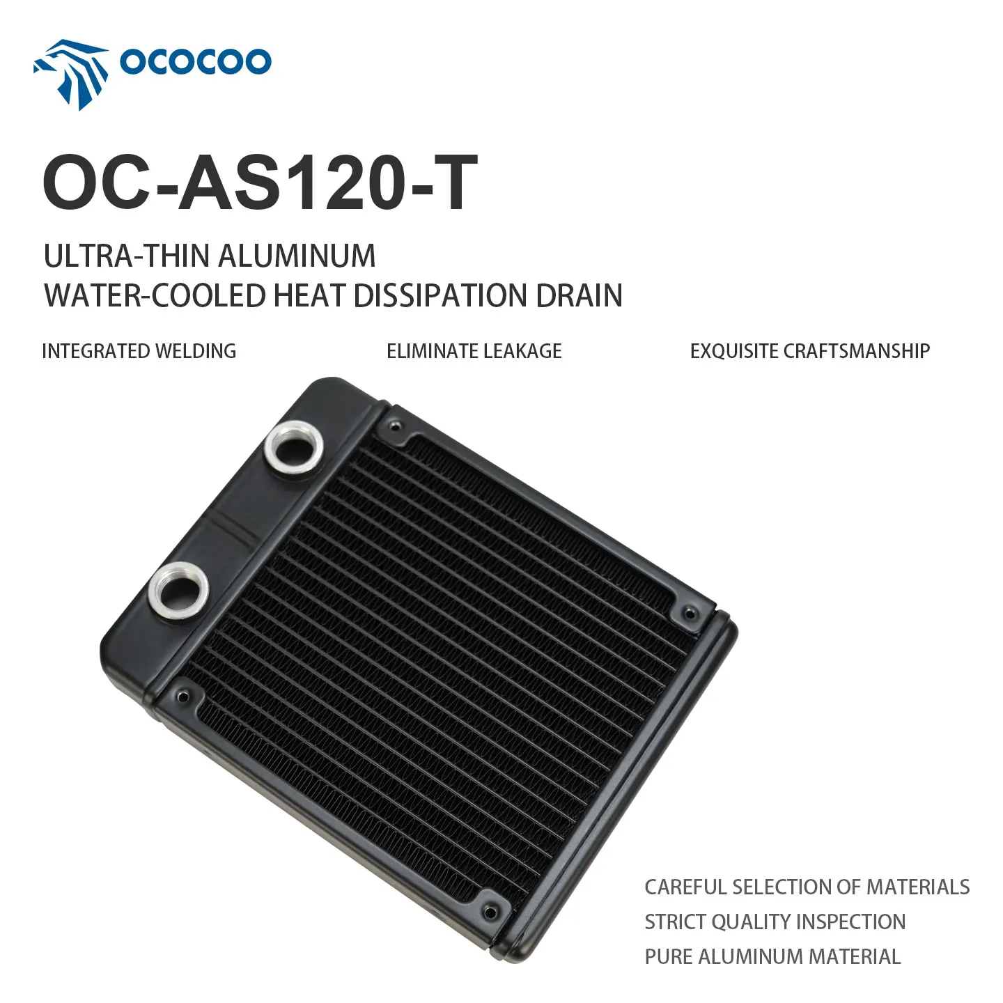 

OCOCOO OC-AS120-T Ultra-thin Aluminium Liquid Cooler 4pin CPU Heat Sink for Computer Processor Water Cooling Radiator PC Case
