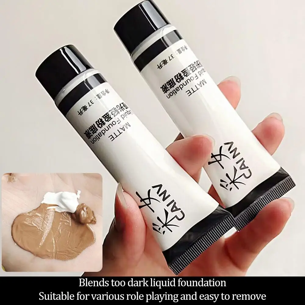 Mezclador de base, tóner líquido, base líquida blanca clara mate, mezcla de maquillaje iluminador blanco puro para Cosplay Fes A7S3