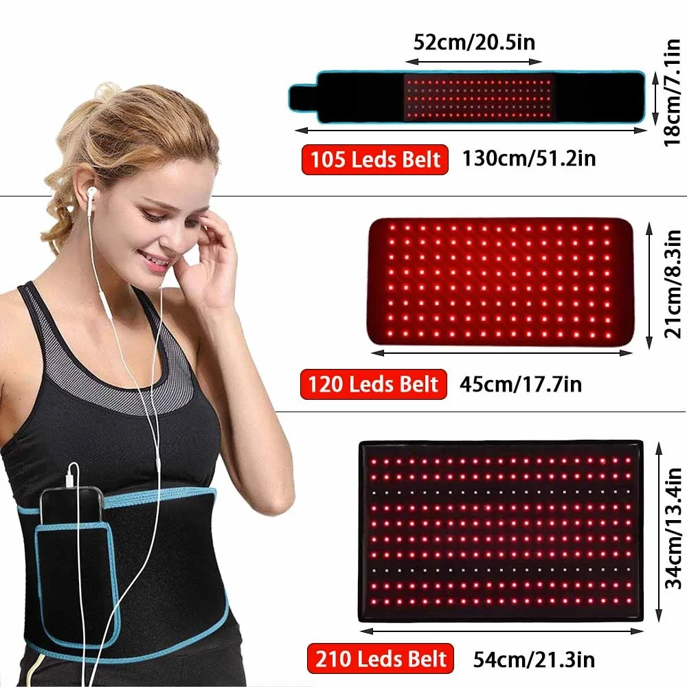 USB Plug-in Red Light Belt Infrared Light Wrap Red Light for Body with Timer for Back,Shoulder,Legs,Belly,Waist,Reduce Fatigue