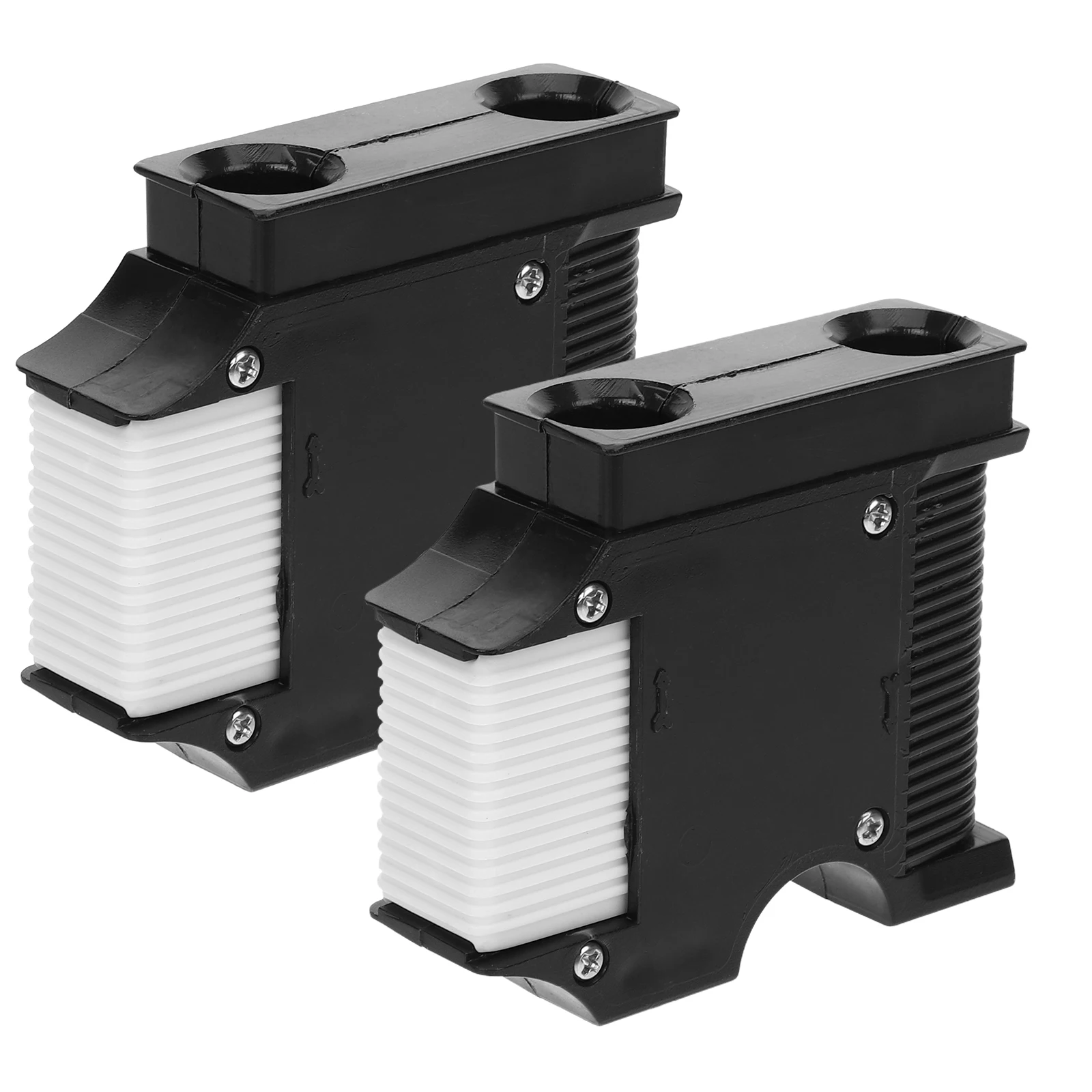 

2Pcs Boat Hook Adjuster Durable Plastic Marine Accessories Black Boat Supplies White Clips Long Service Life