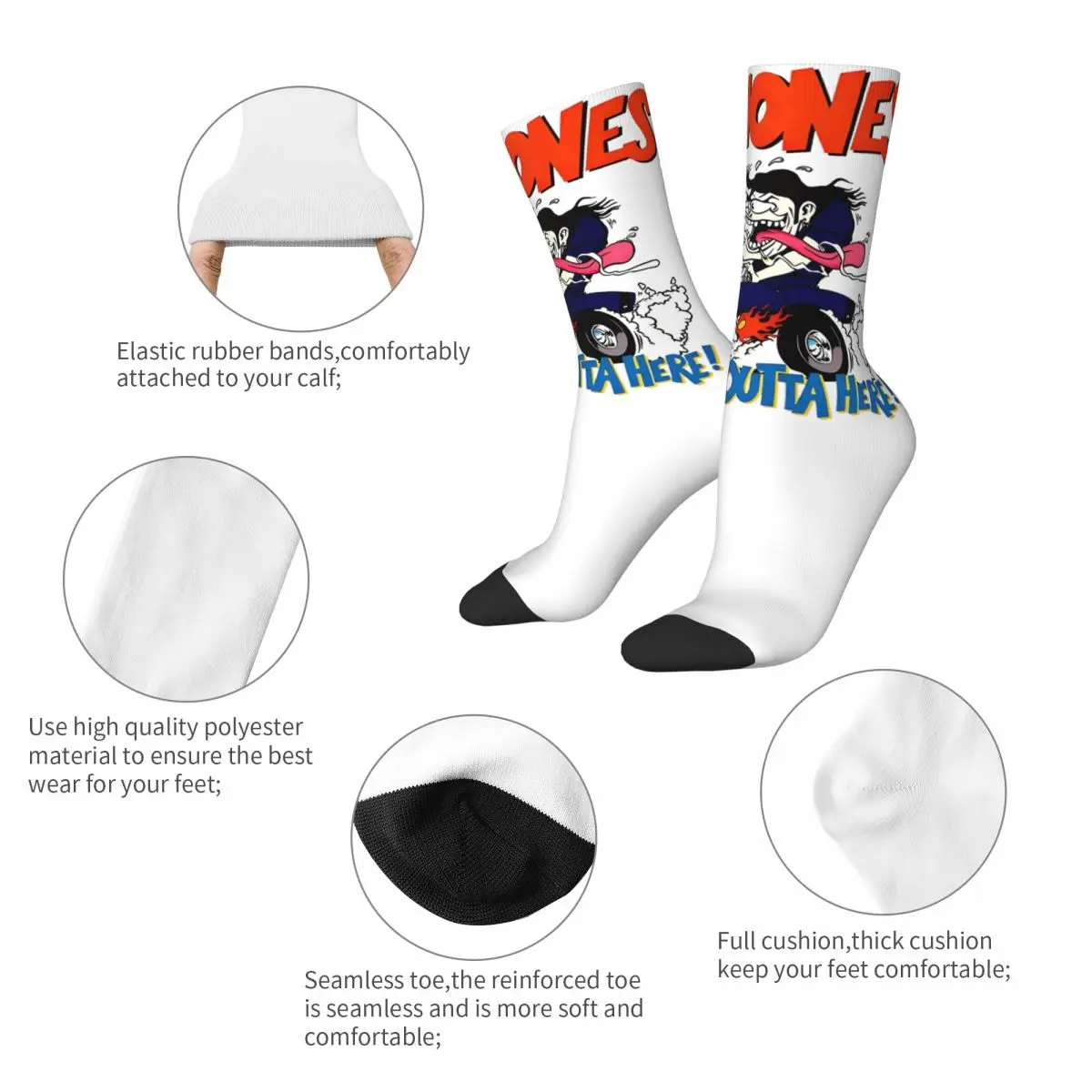 Women Men Socks Ramons Rock Stockings Autumn Gothic Comfortable Socks Custom Running Sports Anti Sweat Socks