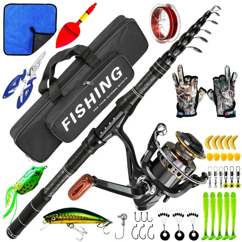 

Lu Ya Gan Long Throw Sea Pole 1.8m-3m Carbon Material Material Hand in Hand Bag with Wheel Fake Bait Full Set of Fishing Tools