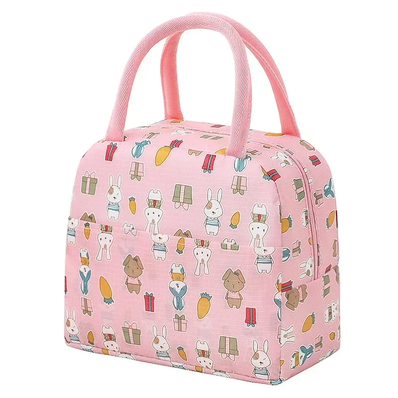 Colorful Insulated Large Capacity Lunch Bag with Aluminum Foil Thickened Food Fruit Tote Bag Insulated Lunch and Storage Bags