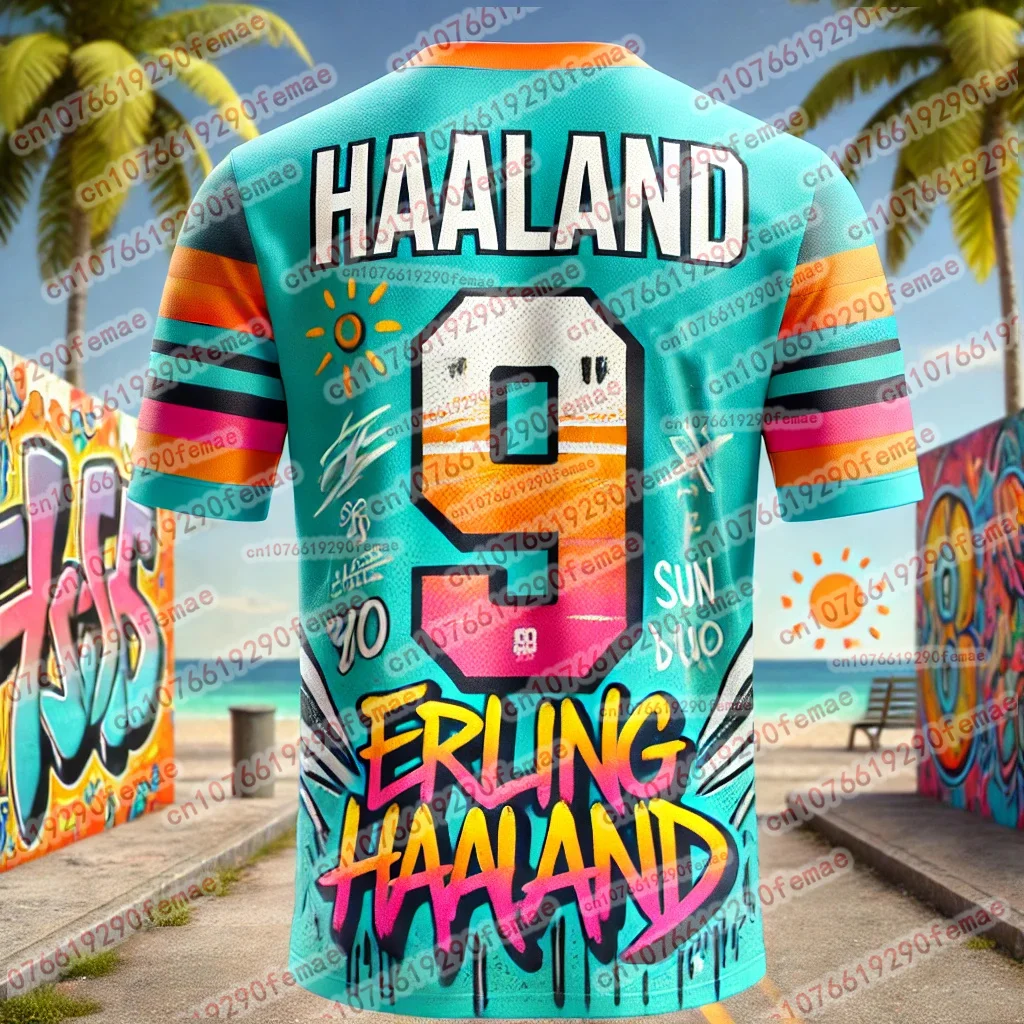 

Последняя горячая распродажа Haaland, модная мужская памятная футболка с 3D принтом для фанатов, дышащий быстросохнущий трикотаж для спорта на открытом воздухе