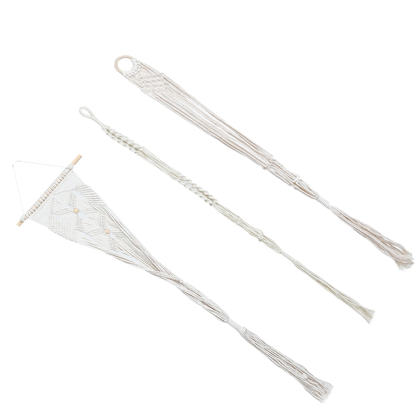 

3 Pcs Cotton Plant Hanger Eco Friendly Basket Strong Durable Home Decor Bohemian Style Saving Space