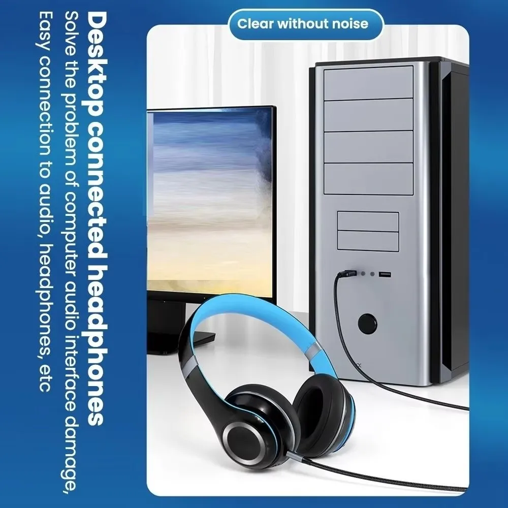 Round Hole USB Audio Cable Cd Grade Sound Quality Extension Audio Line USB To 3.5mm Cable Stereo Audio Cable for Speaker