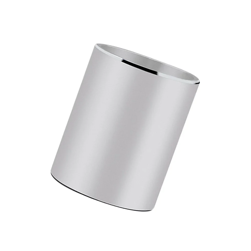 حامل أقلام من سبائك الألومنيوم، حاوية أقلام رصاص مستديرة فضية، منظم سطح المكتب للاستخدام المنزلي والمكتب والمدرسة، وعاء قلم رصاص #6