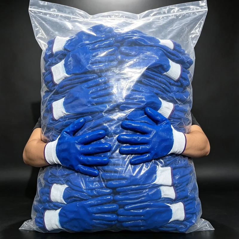 Work Gloves Durable Latex Rubber Tire Texture PU Coated Anti-Slip Protective Gloves Gardening And Construction Wholesale