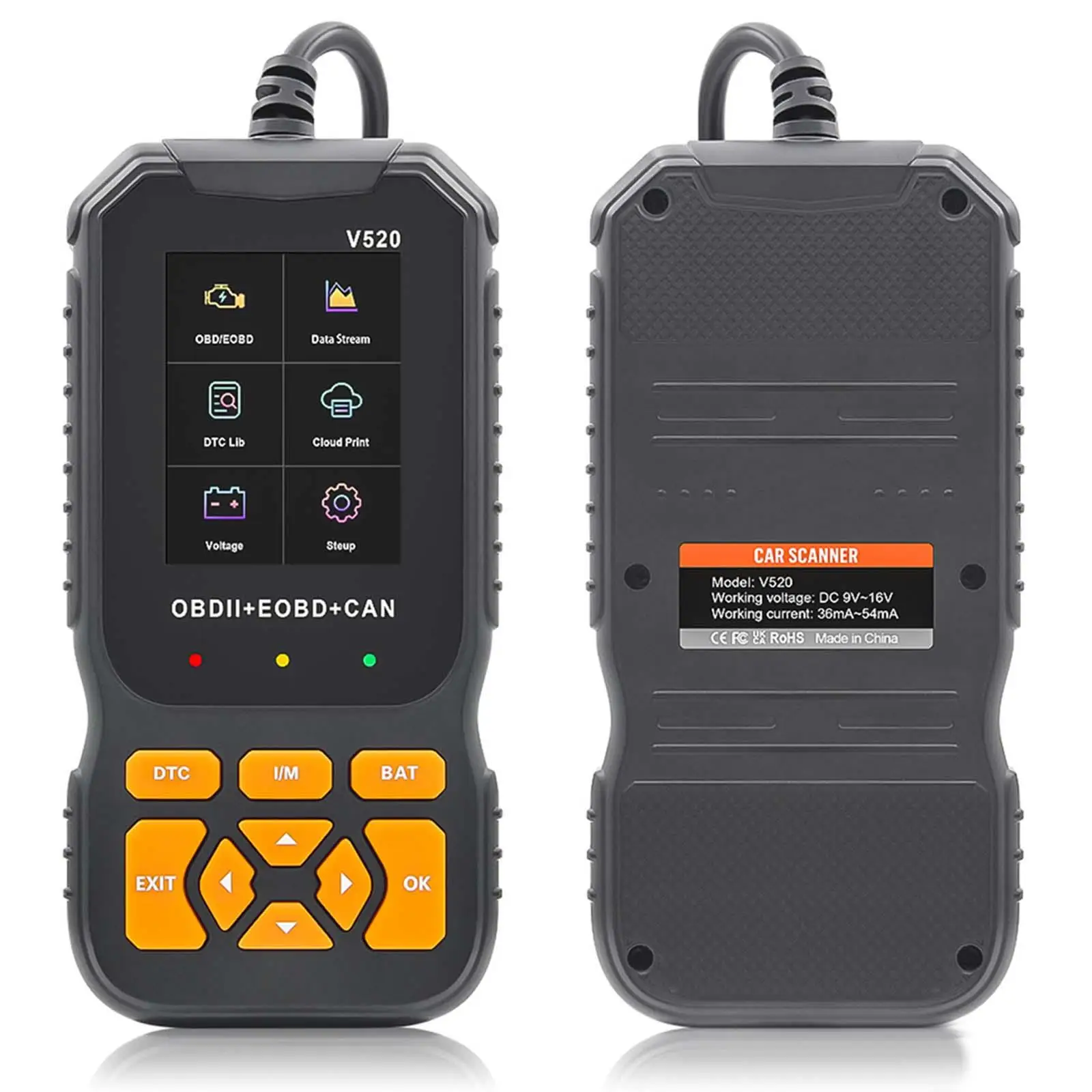 

Сканер неисправностей двигателя с дисплеем в режиме реального времени, многофункциональные автомобильные коды с стабильной производительностью