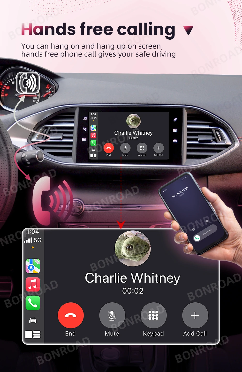 Wireless Carplay Android Auto Adapter For Peugeot Citroen SMEG MRN Picasso C4 C5 DS4 DS3 308 508 208 3008 Bluetooth Mirror Lin – Detail 9