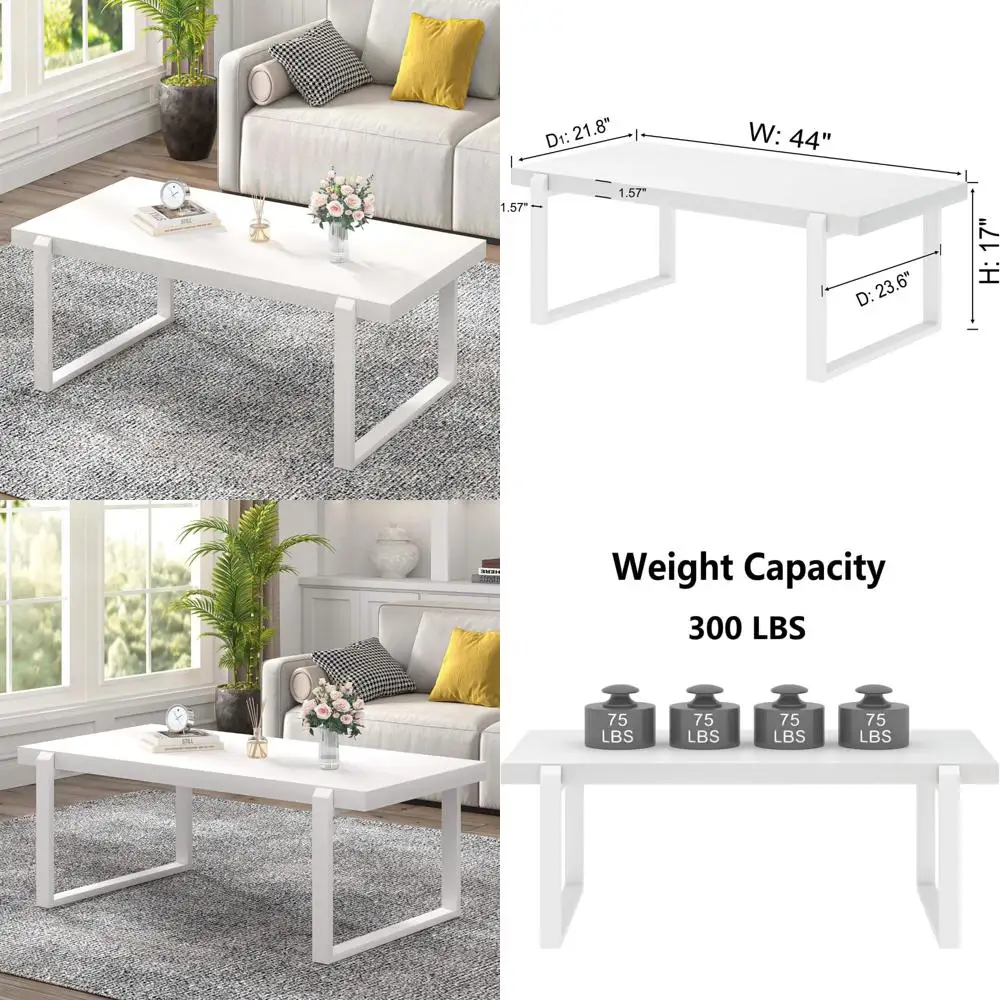 

Modern Minimalist Coffee Table with Wooden and Metal Design for Living Room and Office Use