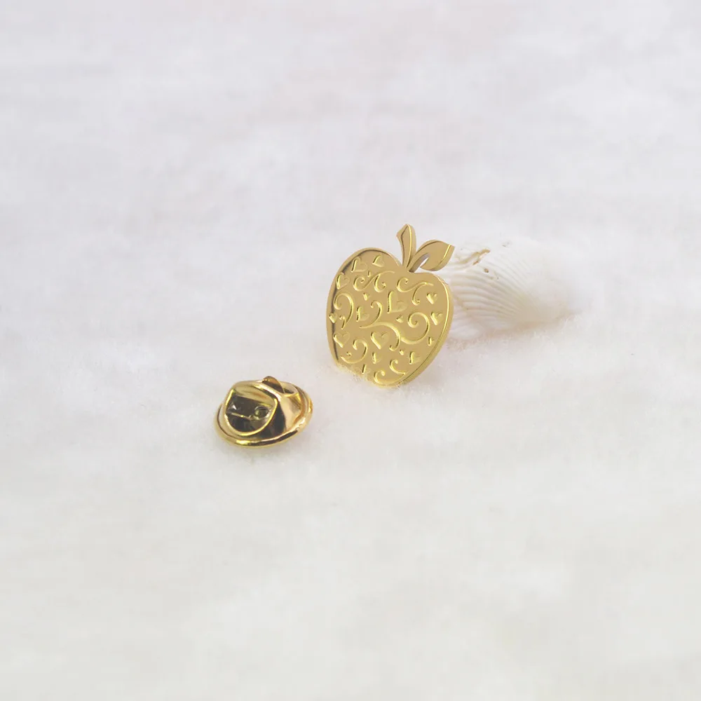 Cross border Apple Surface Carving Love Butterfly Needle Brooch, Stainless Steel Suit Bag Jewelry Brooch