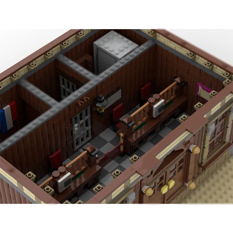 مدينة شارع عرض نموذج MOC قوالب بناء النمط الغربي القديم البنك وحدات التكنولوجيا الهدايا عطلة تجميع ألعاب أطفال البدلة #3