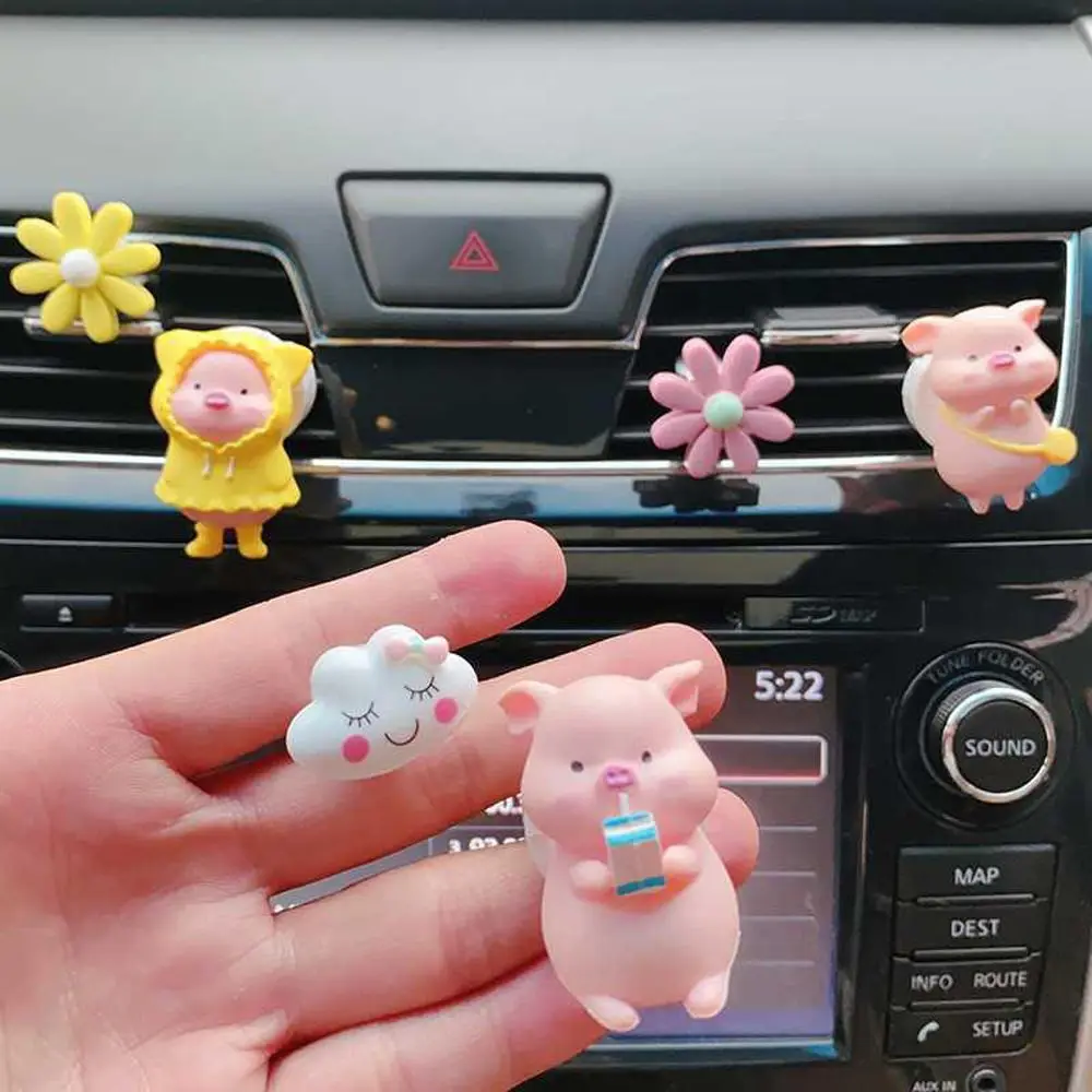 Car Air Vent Freshener Scent Aromas Diffuser Car Decor Cute Pig Car Air Freshener  Clip Aromatherapy Clip Air Outlet