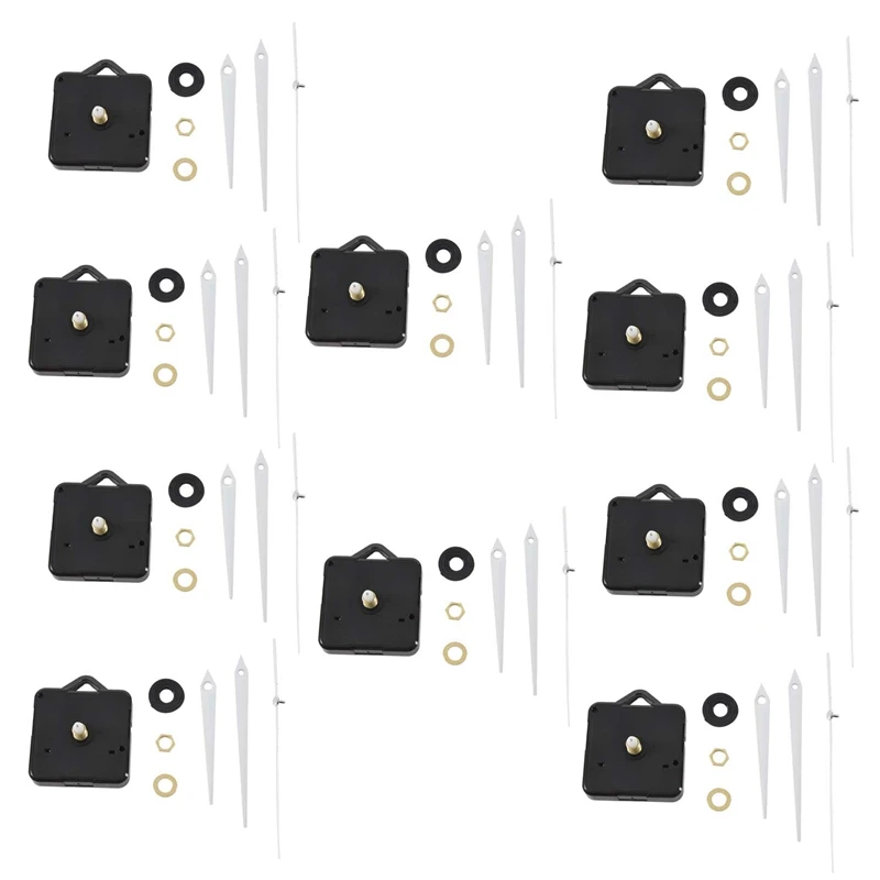 

10X Quartz Clock Movement Mechanism DIY Repair Parts + White Hands