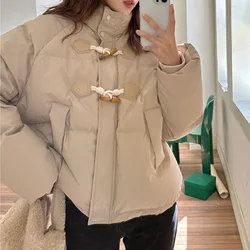 Oversized Women Autumn Padding Jackets 2023 Female Fashion Stand Collar Quilted Coat Y2k Casual Padded Cotton Parka Outerwears