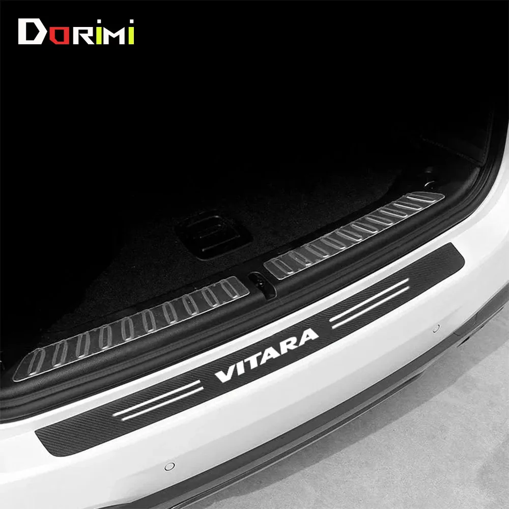 ملصقات السيارات المضادة للخدش عتبة الباب قطاع ألياف الكربون عتبة السيارة حماية ملصق لشعار سوزوكي فيتارا