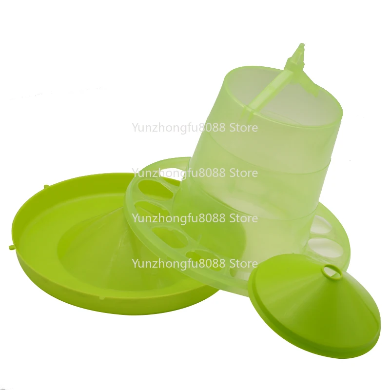 Poultry Green Clear Automatic Wine Bell Drinker and Feeder