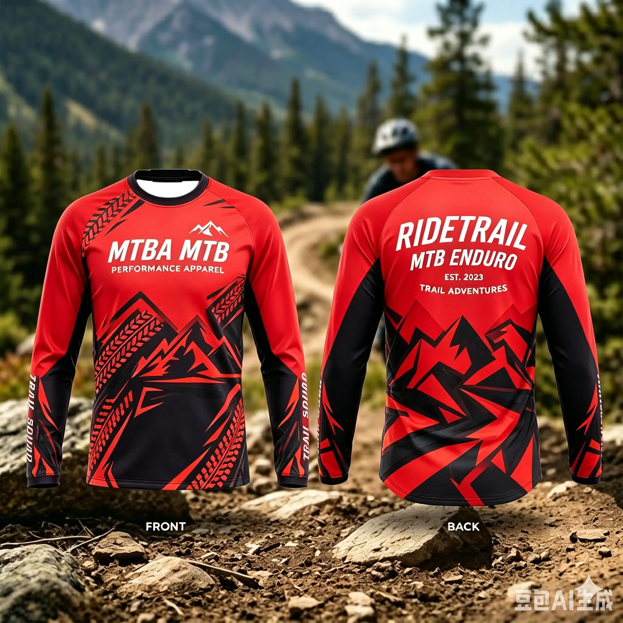 2026 LANGÄRMELIGES MTB-TRIKOT FÜR MÄNNER – SCHNELLTROCKNENDES, ATMUNGSAKTIVES RENNTRIOKO MIT TRAIL-BEREITEM GRAFIKDESIGN FÜR KINDER – Detail 4