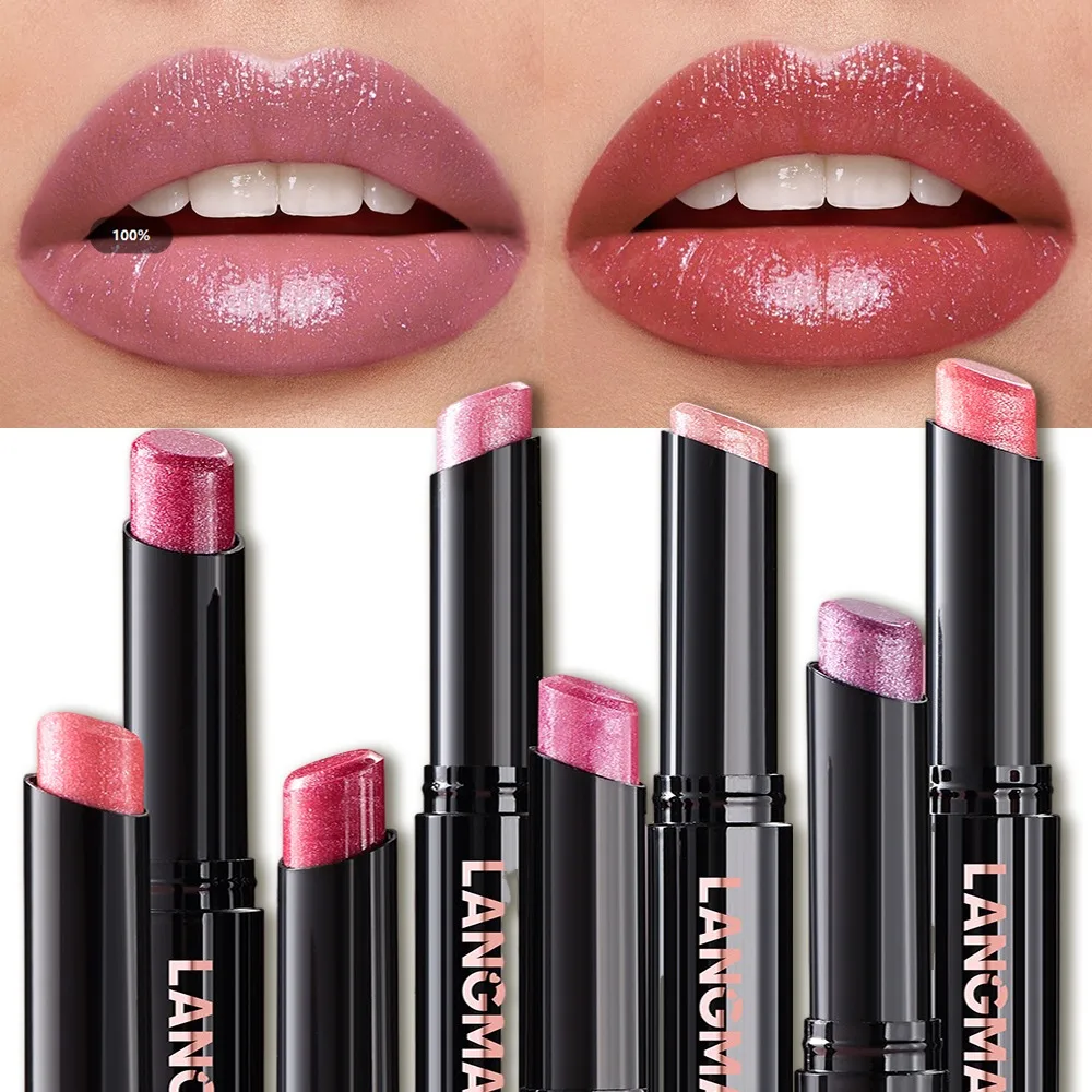 10 Colors Rotating Diamond Lipstick Slanted Glitter Shiny Metallic Lip Tint Long Lasting Nude Shimmer Shiny Lip Gloss Makeup