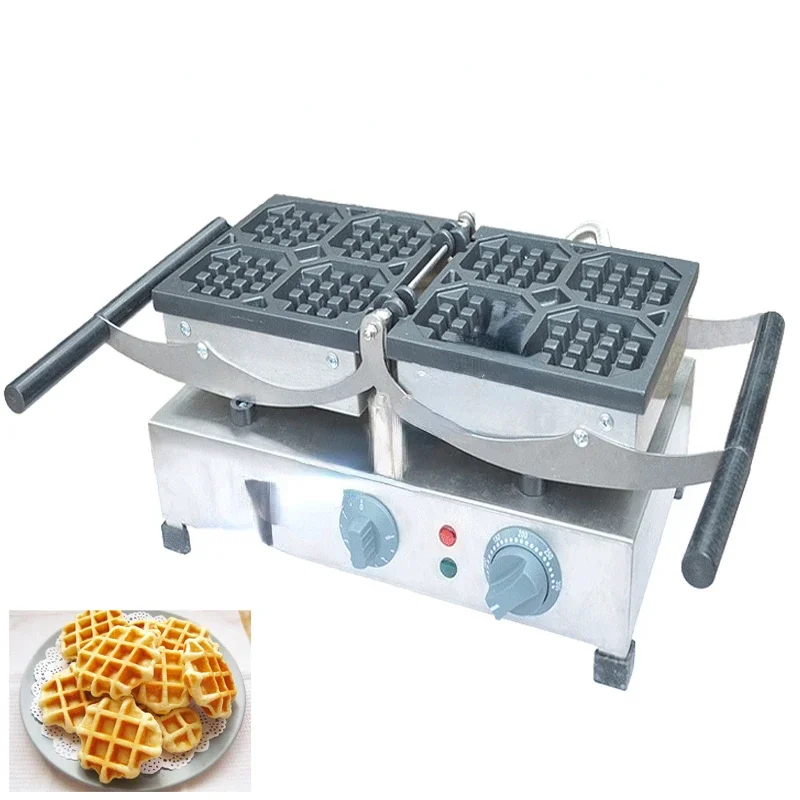 Rotating Waffle Maker with Small/Big Grid 220V Commercial Waffle Cake Making Machine