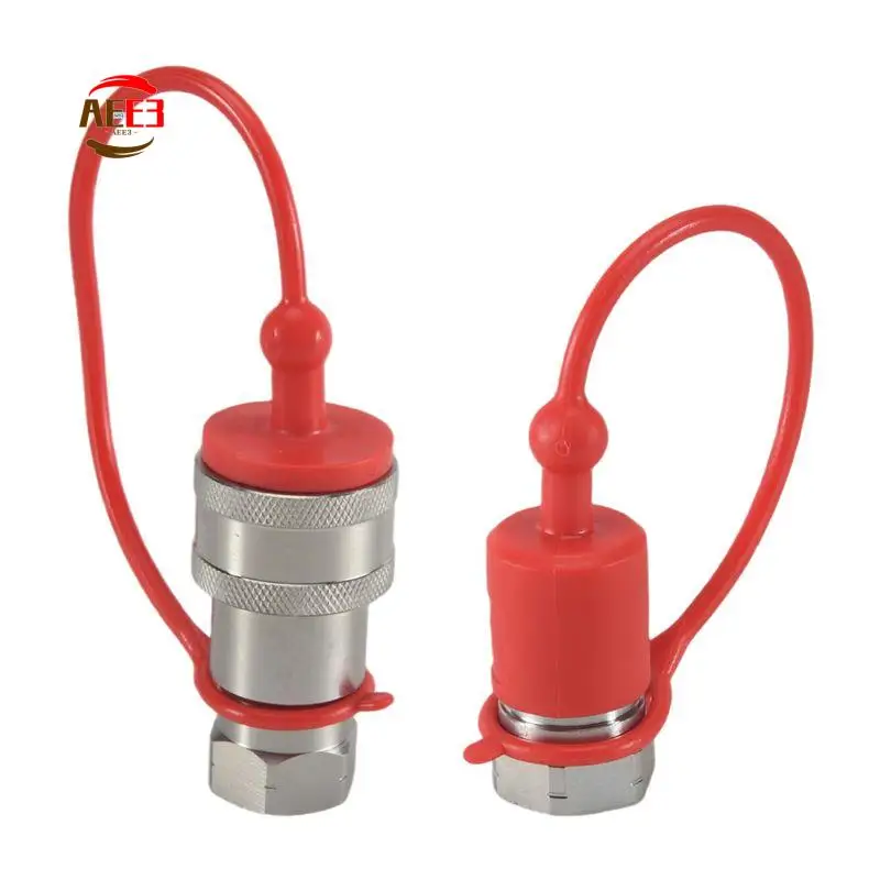 AEE3-1Set ISO7241-A NPT Hydraulic Coupling Connector 1/2Inch Quick Change Interface Silver