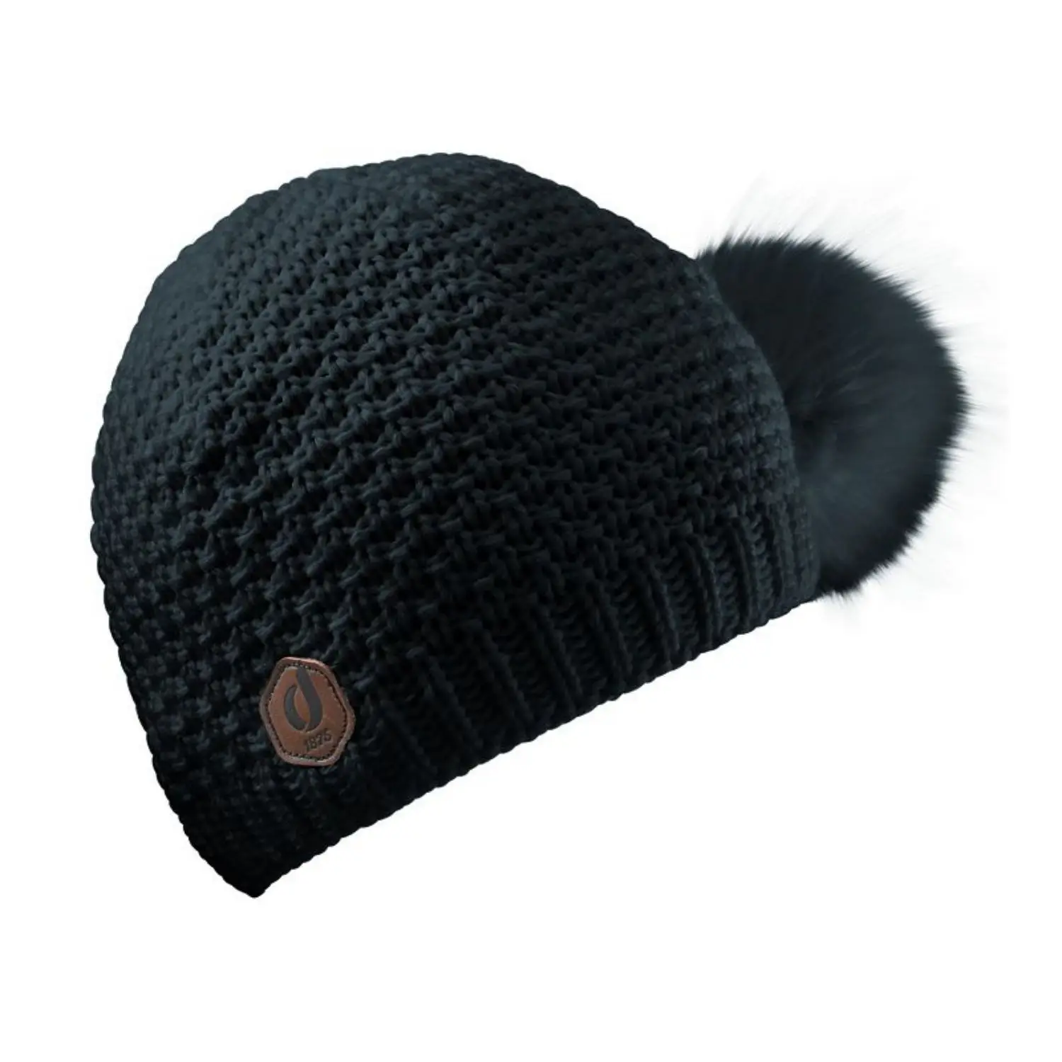 LEDRAPO Bonnet GLADYS pompon-fourrure,France Pure Merino Wool Knitted HATS and HEADBANDS, MICROSKATE X LEDRAPO