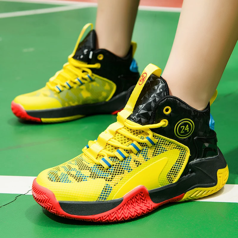 Brand Kids Basketball Shoes Kids Sneakers Thick Sole Non-slip Children Sports Shoes Boy Basket Trainer Shoes Sports Tennis Shoes