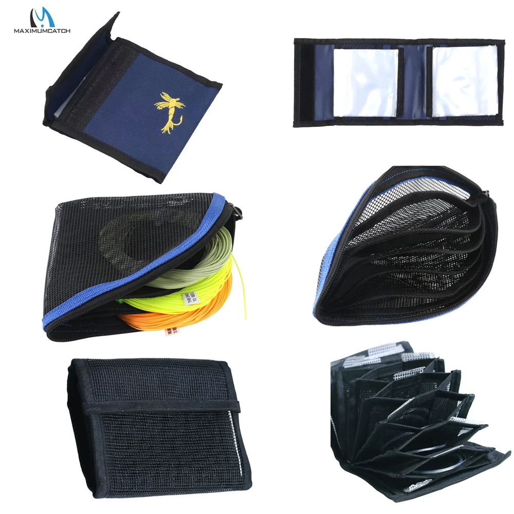 MAXIMUMCATCH Streamproof Multi Type Fishing Line Leader Mesh Wallet Water-Resistant 8/9 Pouch Fly Line Storage Bag