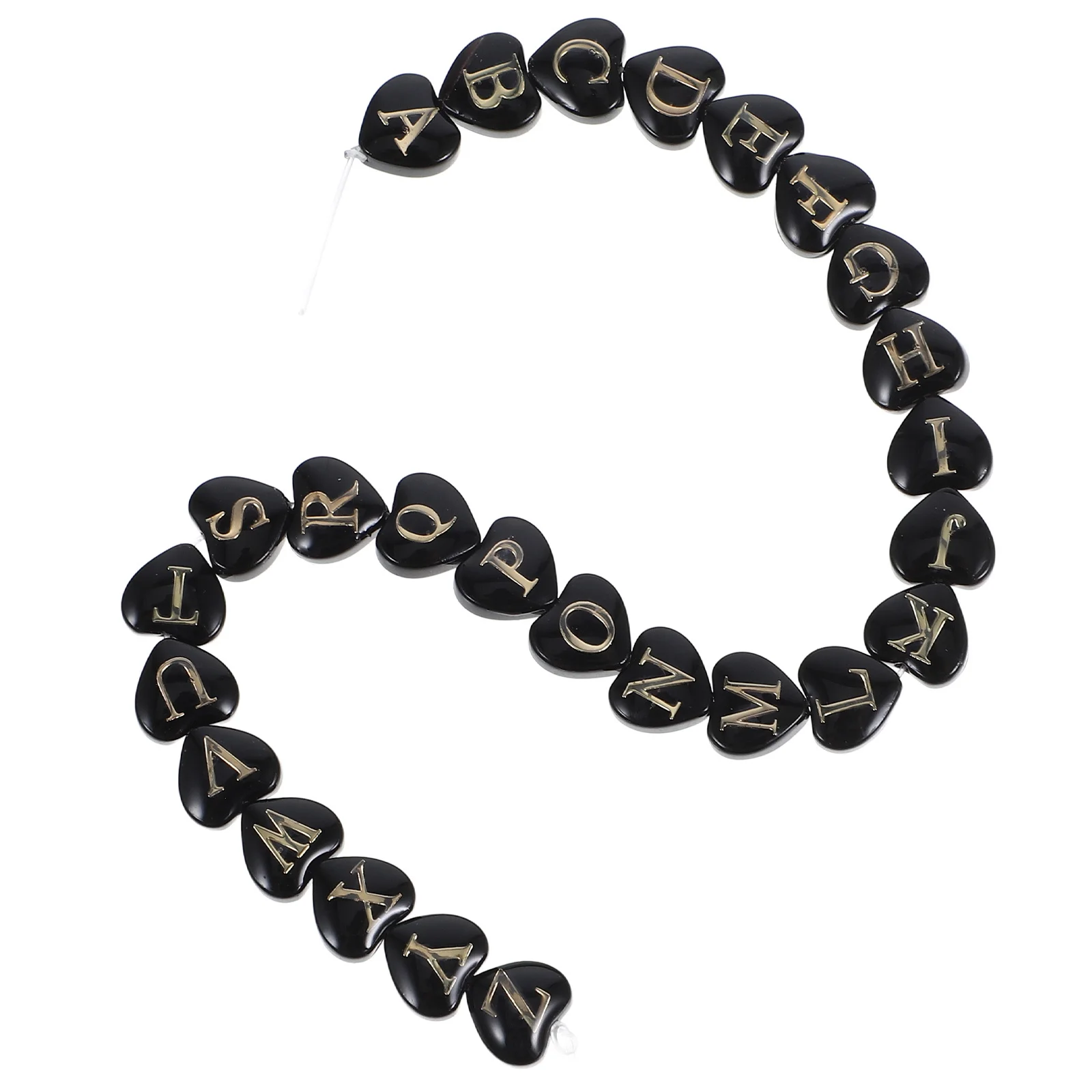 26Pcs Letters Heart Beads White Shell Smooth Durable Alphabet Charms DIY Bracelets Necklaces Jewelry Making Accessories