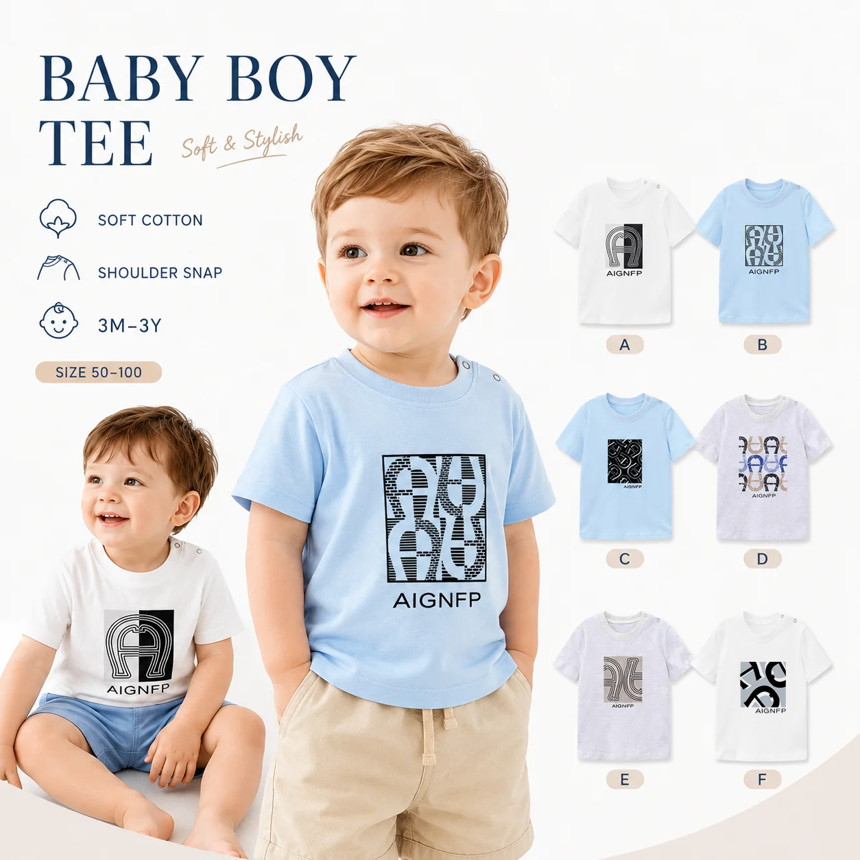 Fashion Baby t shirt summer Newborn clothes letter print Infant T-shirt cotton half sleeve tops casual Toddler boy short sleeves