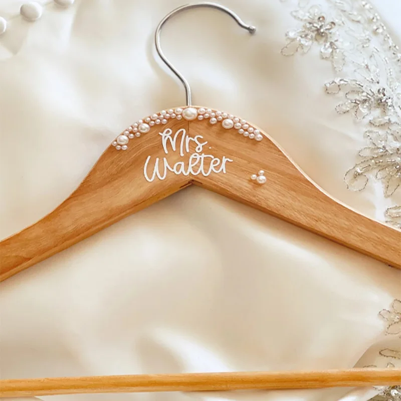 Personalized Name Wedding Dress Robe Hanger engagement bachelorette party bridal shower Bride to be decoration Mrs gift present