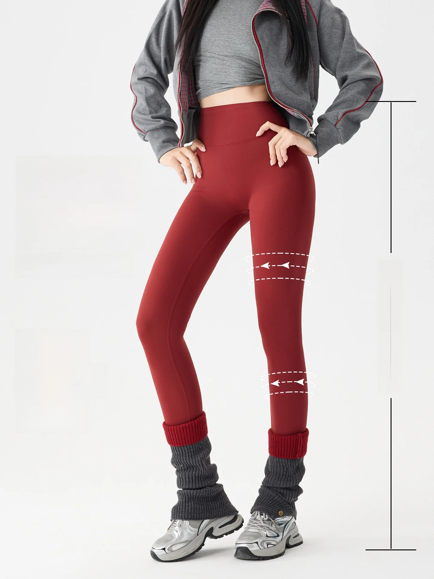 Women's High-Waist Fce Lined Thi Yoga arkskin Pants Autumn Winter Warm Fitn Tummy Control Slimming Base Layer Pants