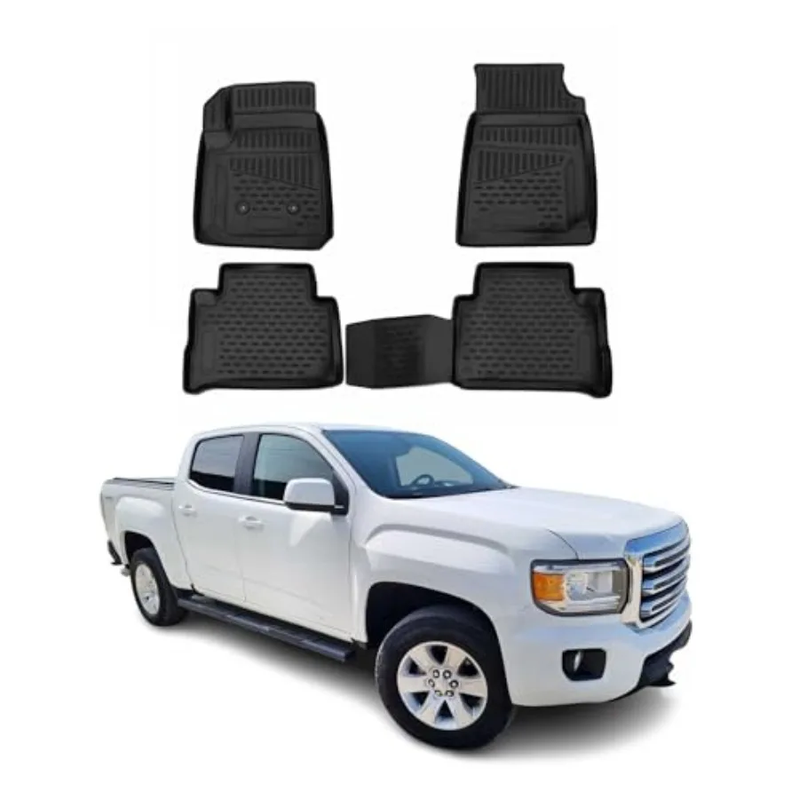 

Floor Mats for Chevrolet Colorado Crew Cab 2015-2022 Car Mats All Weather 3D Custom Fit Rubber Mat Waterproof Odorless TPE Floo