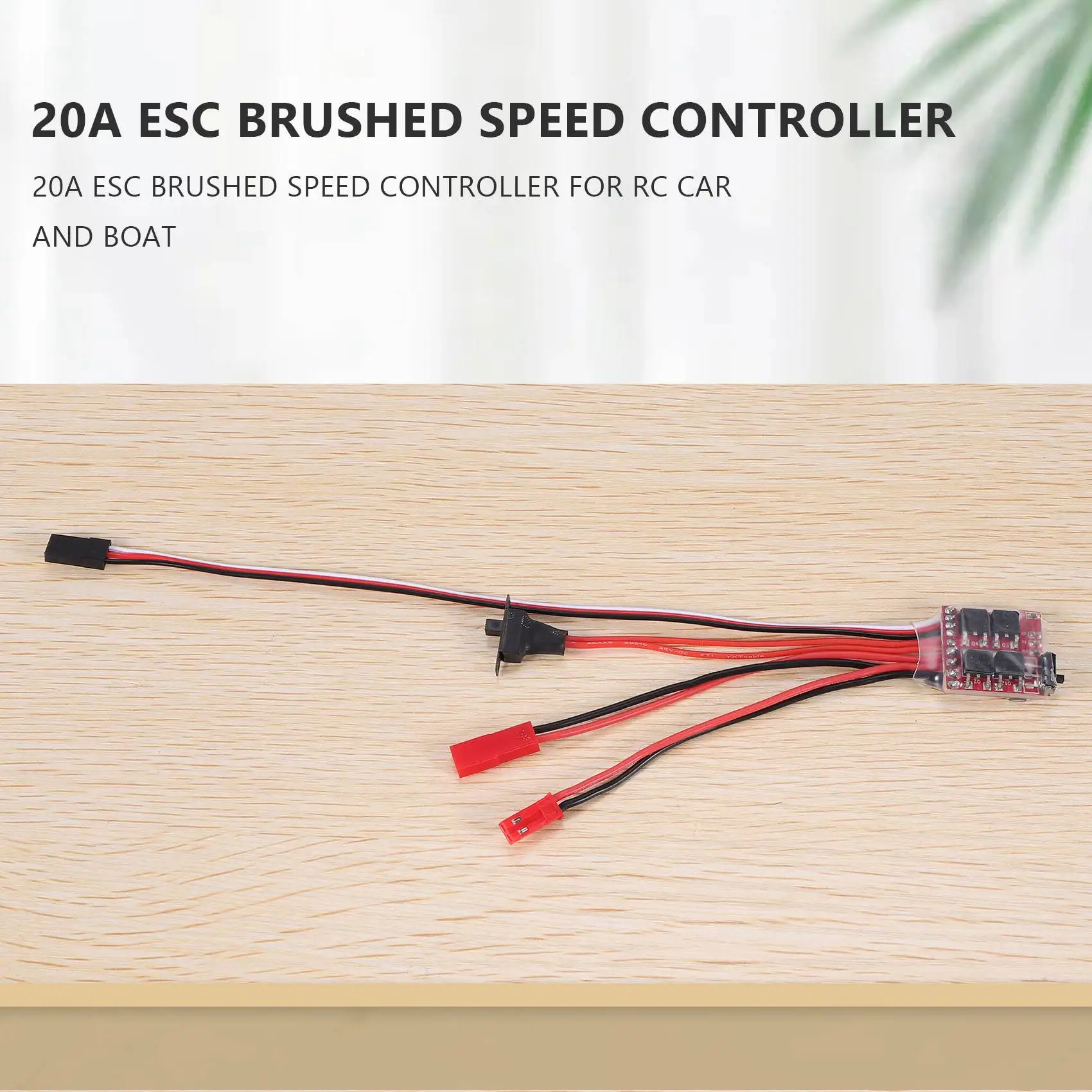 Bustophedon ESC controlador de velocidad cepillado para coche RC, camión, barco, 20A