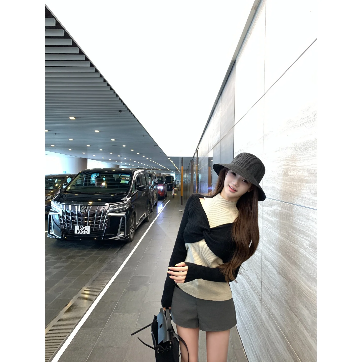 

OKMAOP Long Sve Knitted Top Women Slim Fit Spring Design Sense Splicing Faionable Upper Body Breathable Comfortable