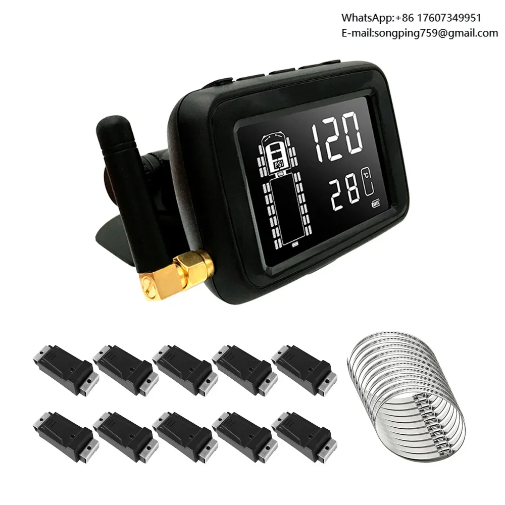 Hot-sale Tire Pressure Monitor System Tpms Sensor Solar Power Tpms 6~22 Wheel Truck Tire Pressure Monitoring System