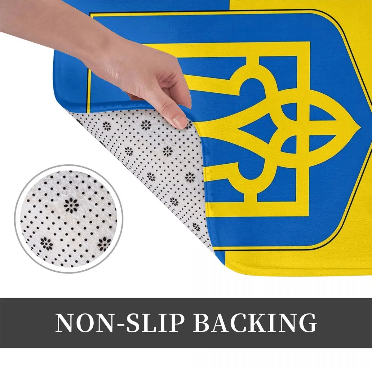 Ukraine Flag Bath Mat Coat of Arms of Ukraine Protective Toilet Mat Kitchen Shower Room Anti Slip Foot Mat Bathroom Accessories