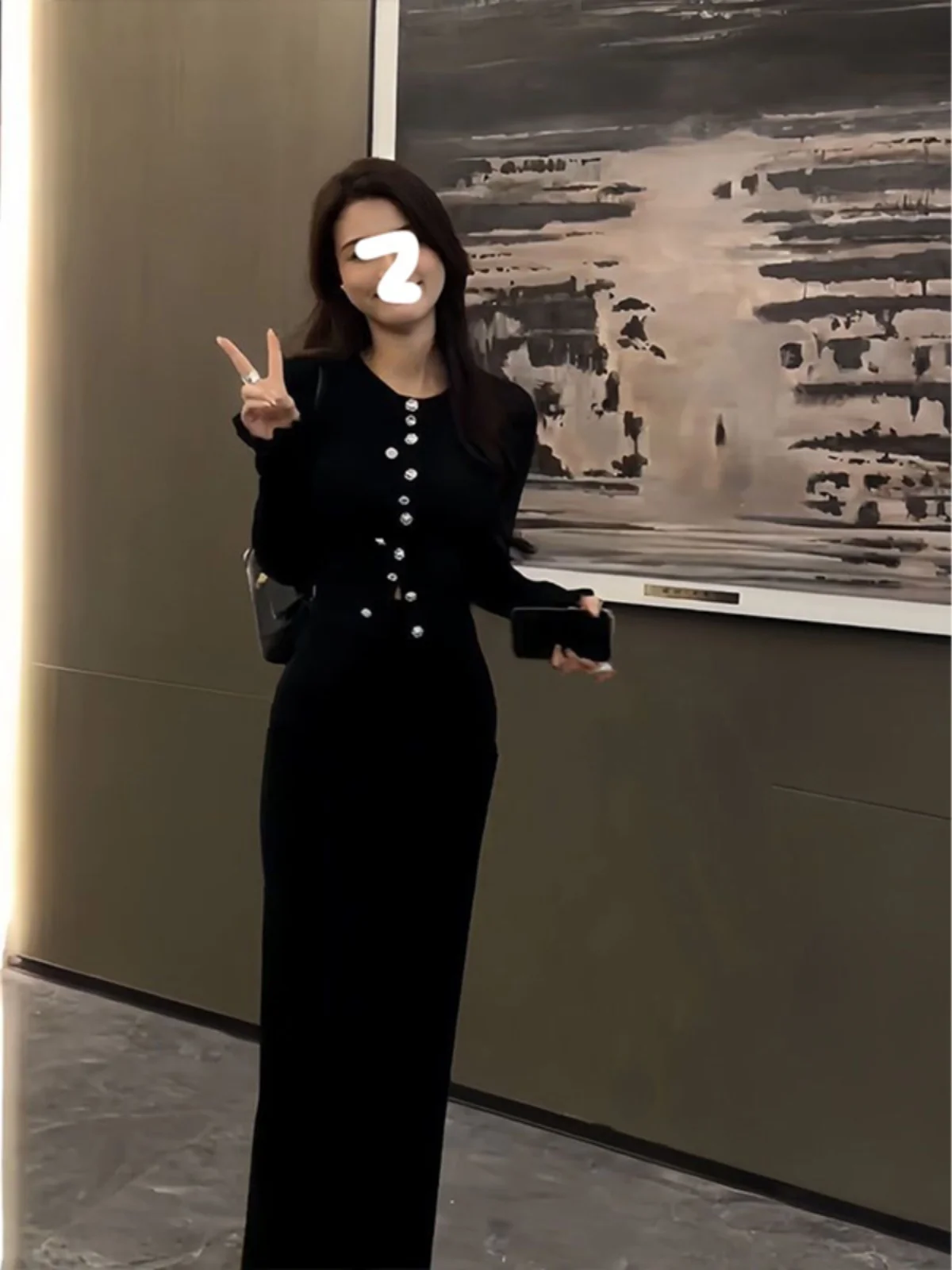 

Elegant Spring Women's Slim Fit Shirt And High Waist Skirt Two Piece Set Fashionable Casual Style Polyester Fiber Long Sleeve