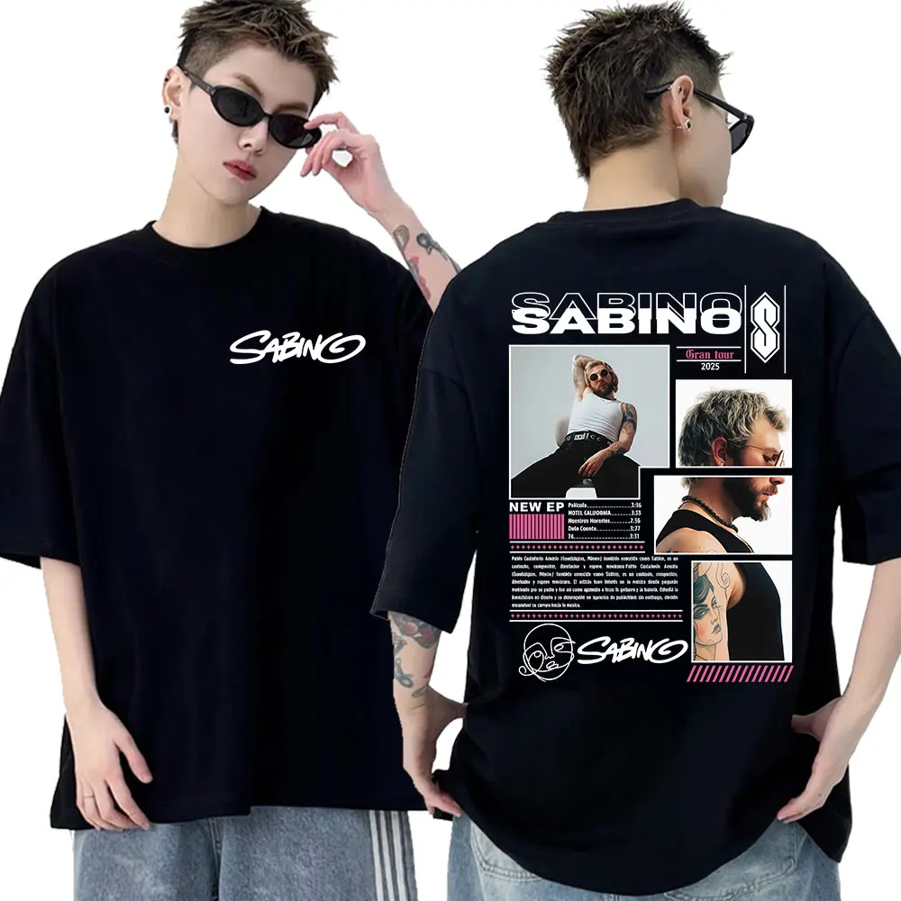 

Рэпер Sabino Tour, новый альбом, футболка с товаром, мужская футболка в стиле хип-хоп, готическая футболка с коротким рукавом, винтажные хлопковые футболки большого размера, уличная одежда