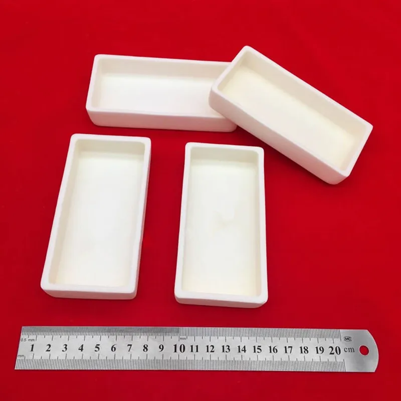 Rectangular Corundum Crucible / 99% Square alumina crucible /Sintered Crucible/melting crucible/Analytical research crucibles