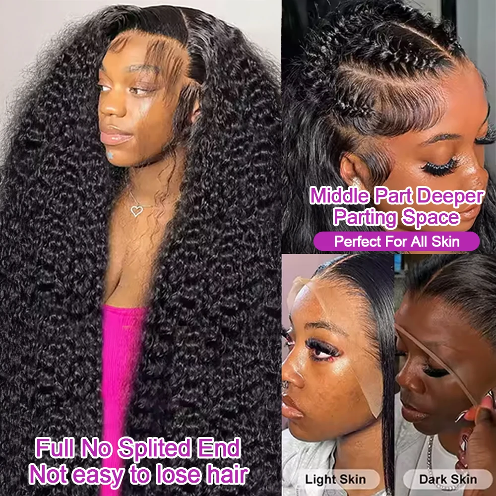 40 46 بوصة موجة المياه مجعد الدانتيل الجبهة الباروكات 13x4 13x6 HD موجة عميقة الدانتيل الباروكة الأمامية 360 خصلات الشعر المستعار الإنسان غلويليس للنساء 300%