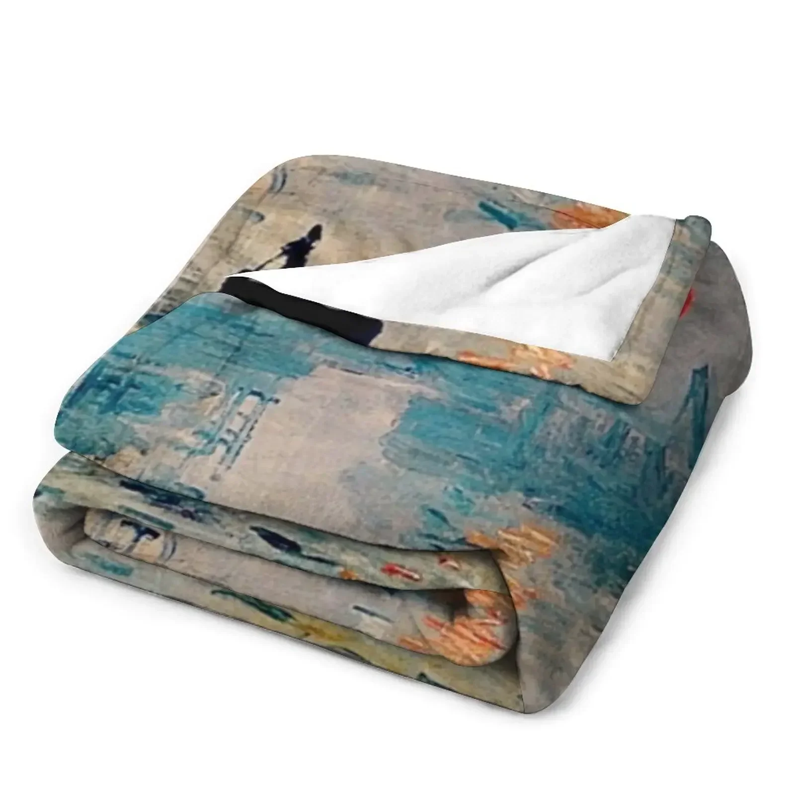 Impression Sunrise' | 'Impression Soleil Levant' de Claude Monet Throw Blanket Luxury Designer Picnic Blankets