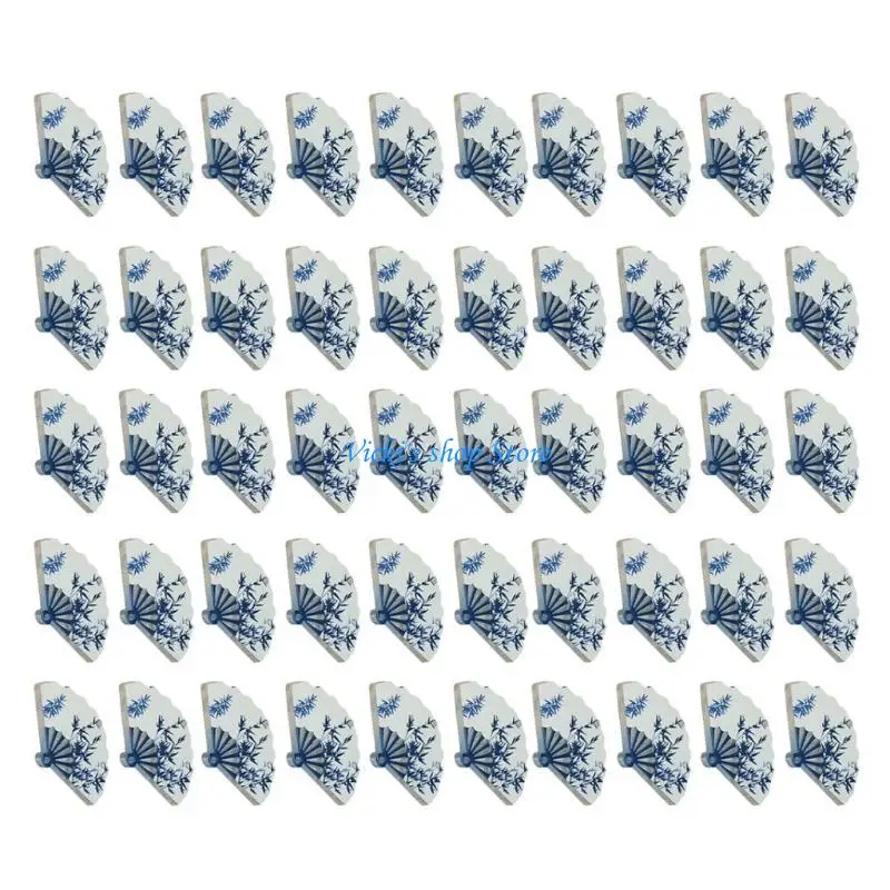 

C1FC 10pcs китайский стиль прозрачный бамбуковый фанат очарование винтажные подвески для серьгов и штрафов традиционные культуры