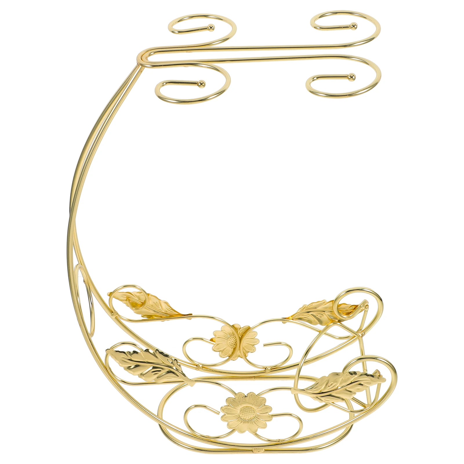 

Golden Cups Rack Down Glass Rack Hanging Cup Holder Display Vintage Stemware Storage Home Decor