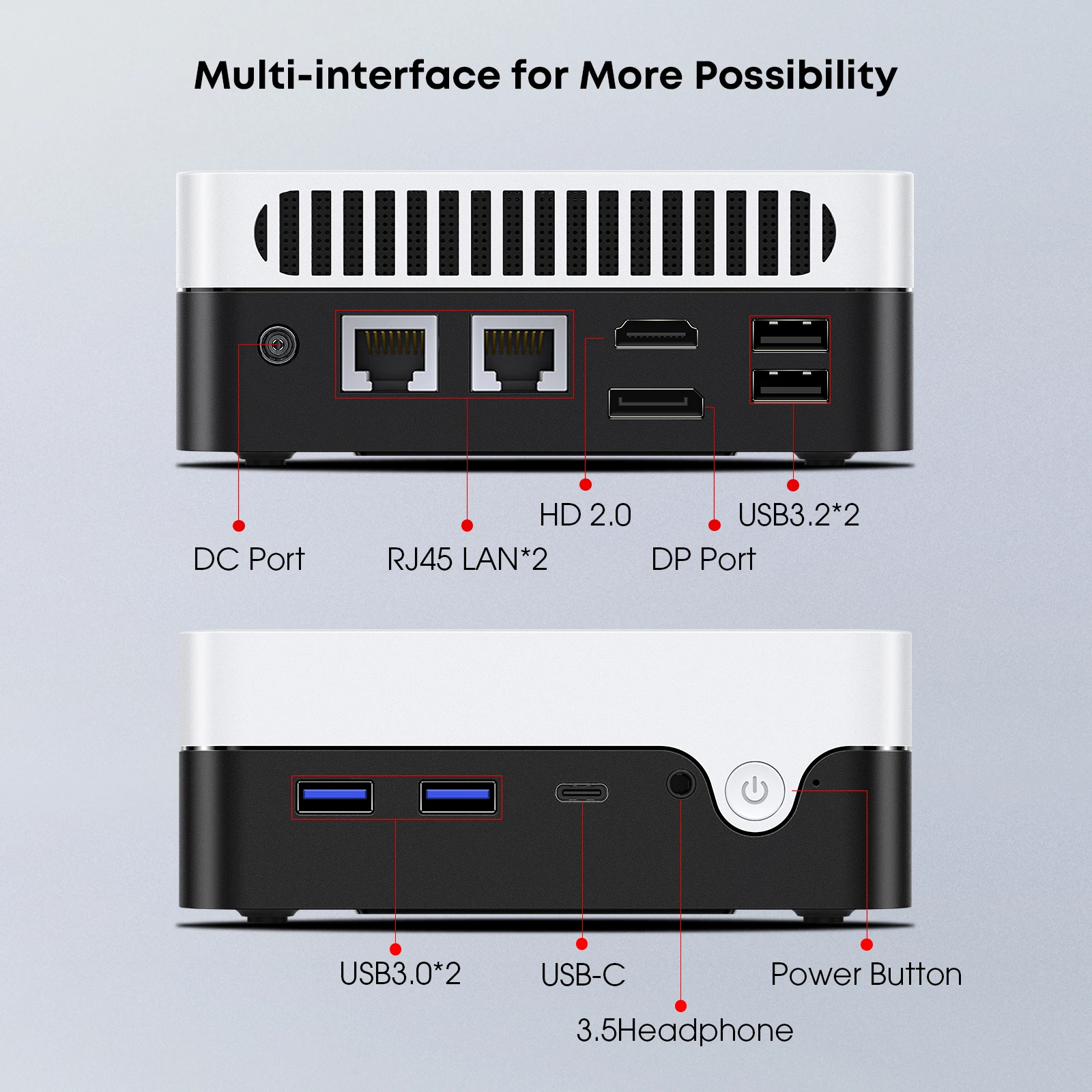 CHUWI LarkBox X MiniPC Intel N100 dwuzakresowy WiFi6 BT5.2 12GB LPDDR5 512GB SSD Desktop komputer do gier Mini komputer dla graczy Windows 11